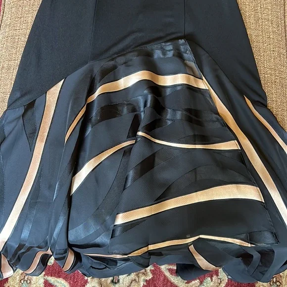 Joseph Ribkoff Black and Copper High Low Dress - Picture 10 of 14